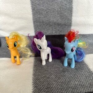 My Little Pony‎ Toy Lot of 3 G4 Apple Jack, Rarity, Rainbow Dash 3” Tall